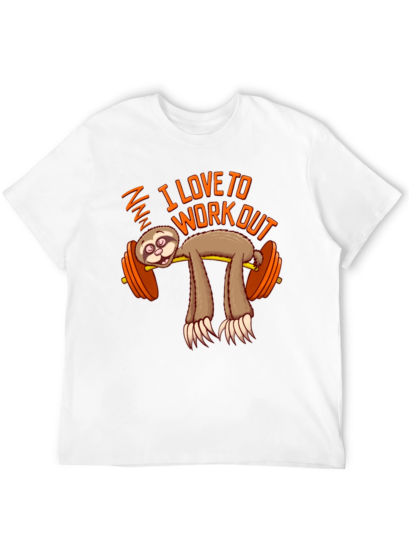 Black Funny Sloth Workout T-Shirt - I Love To Workout Gym Tee view 12