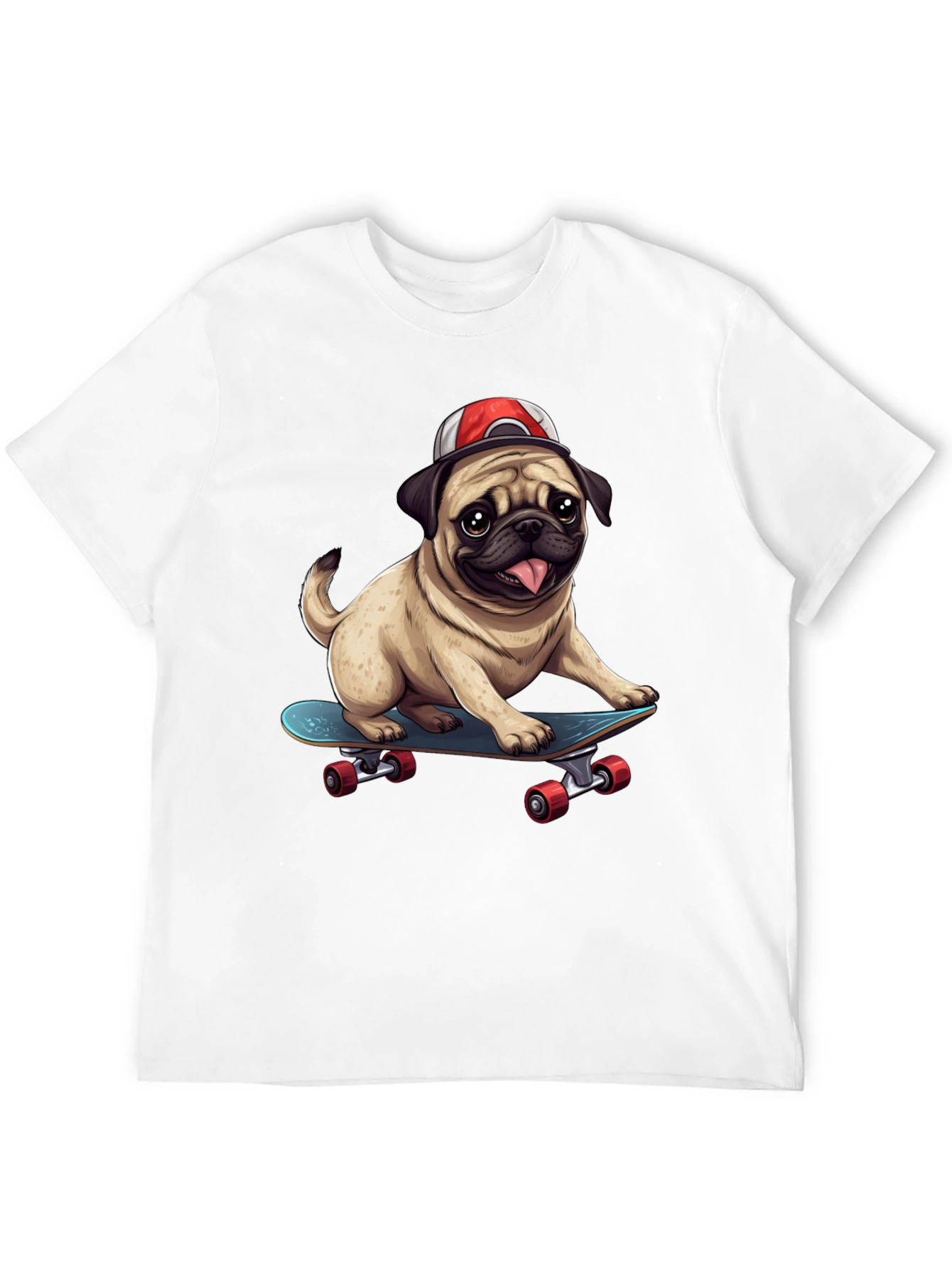 Black Pug Skateboard T-Shirt - Cool Dog Tee view 12