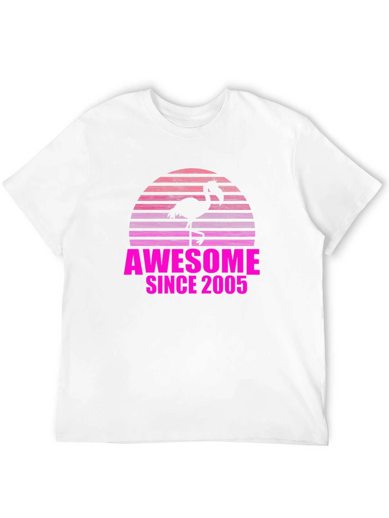 Black Awesome Since 2005 Flamingo Sunset Graphic T-Shirt view 12
