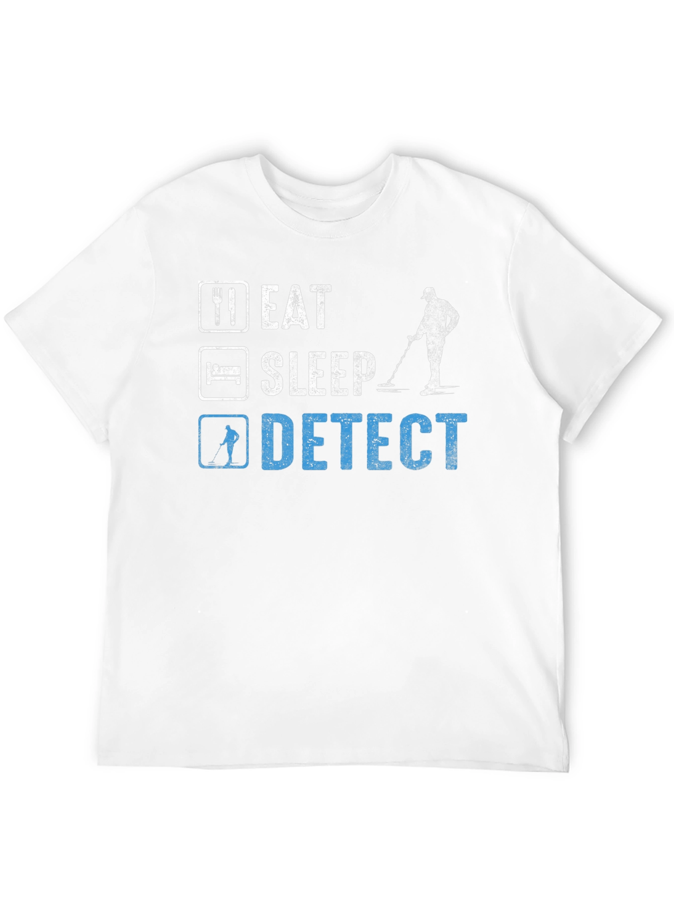 Black Eat Sleep Detect Metal Detecting Hobby T-Shirt view 12