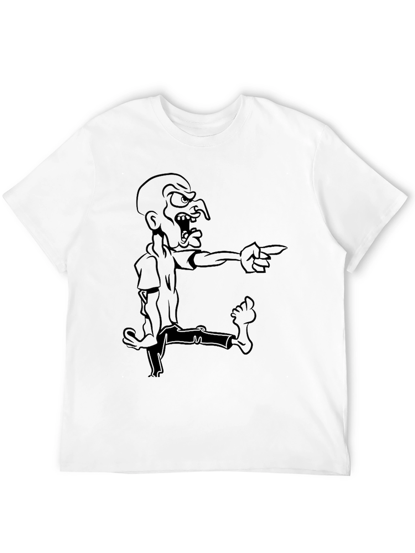 Black Men's Black Cartoon Graphic Tee view 12