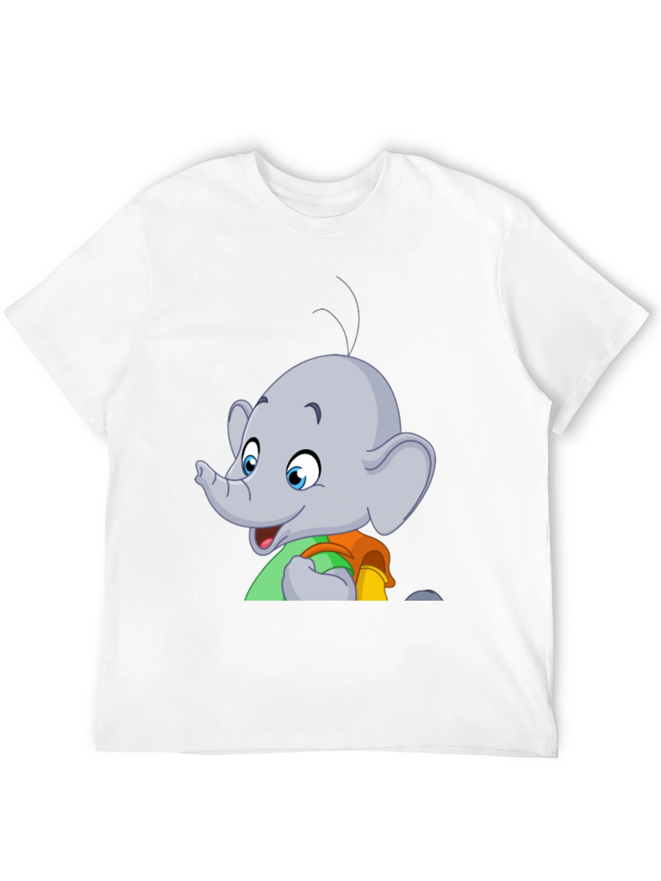 Black Elephant Cartoon T-Shirt - Black Graphic Tee view 12