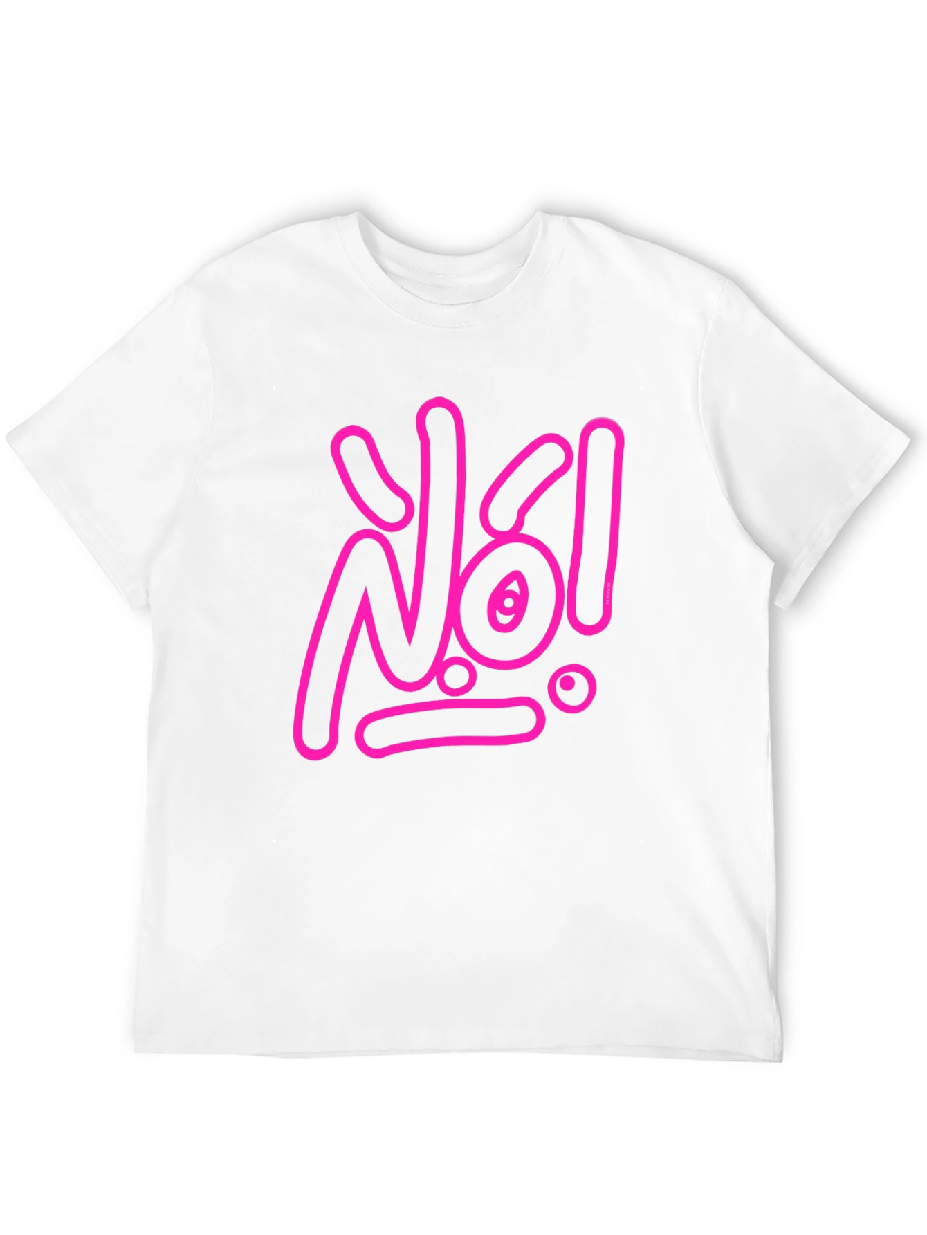 Black Statement Tee: Pink 'No!' Graphic on Black view 12