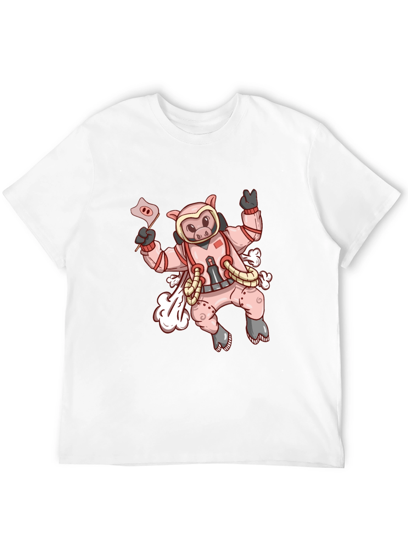 Black Cosmic Pig T-Shirt - Black Cotton Blend view 12