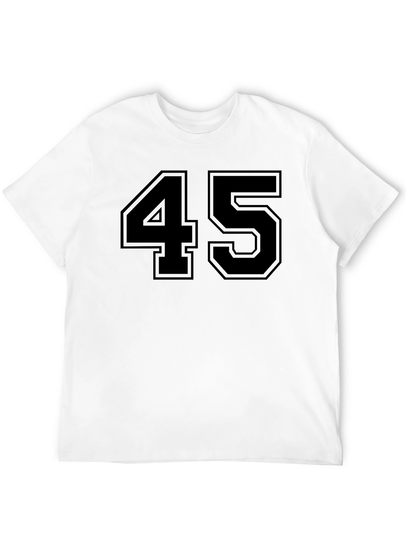 Black Bold "45" Graphic Tee - Classic Black T-Shirt view 12