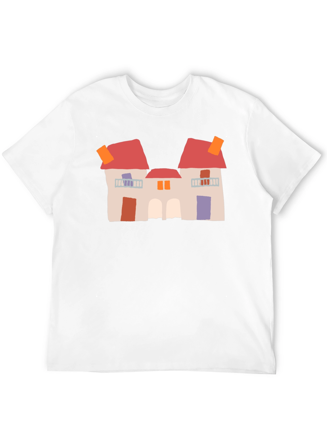 Black Quirky House Print Black T-Shirt view 12