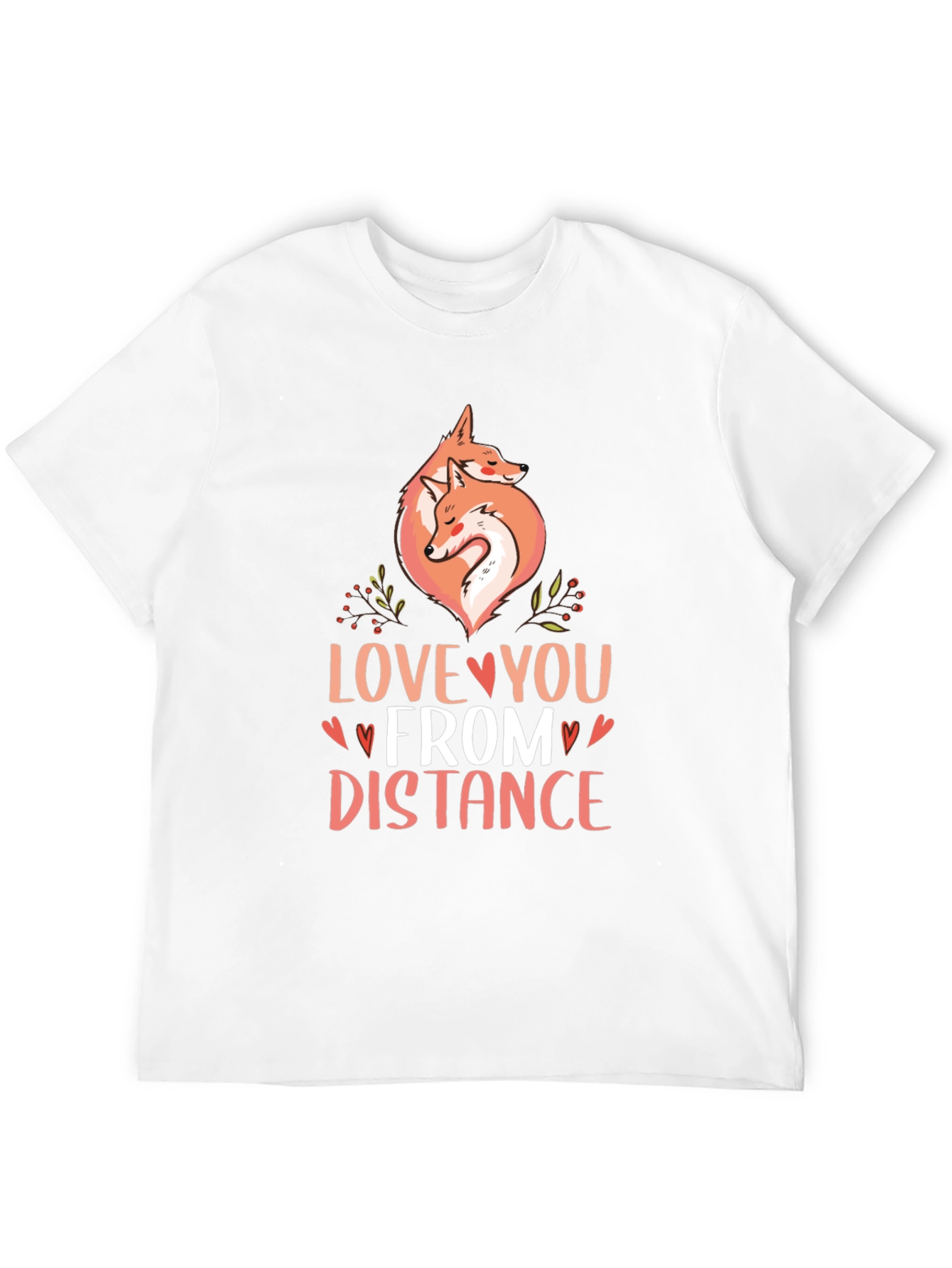 Black Love You From Distance Fox Graphic T-Shirt view 12