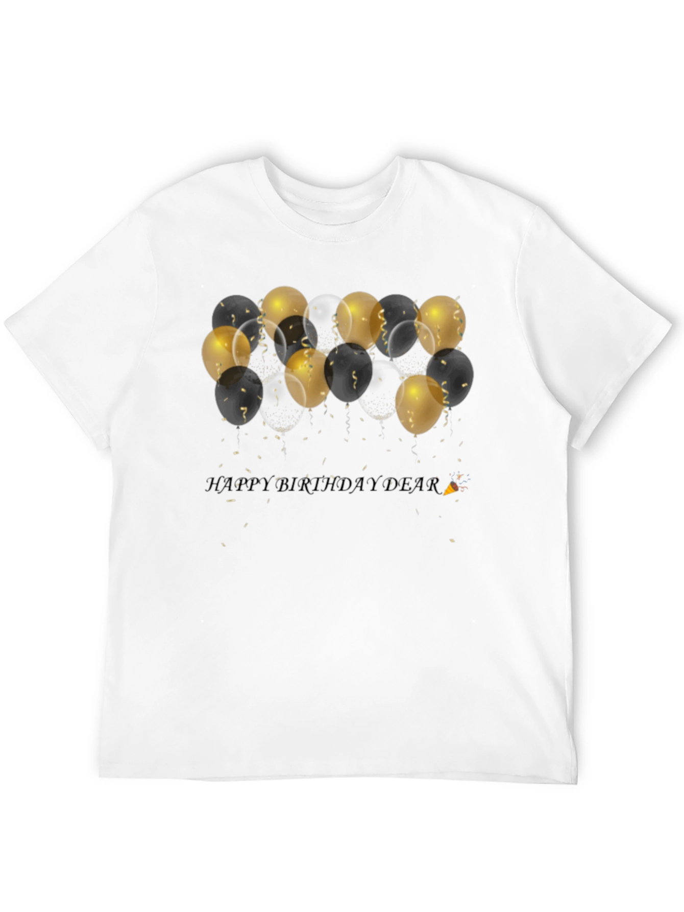 Black Birthday Balloons Black T-Shirt view 12