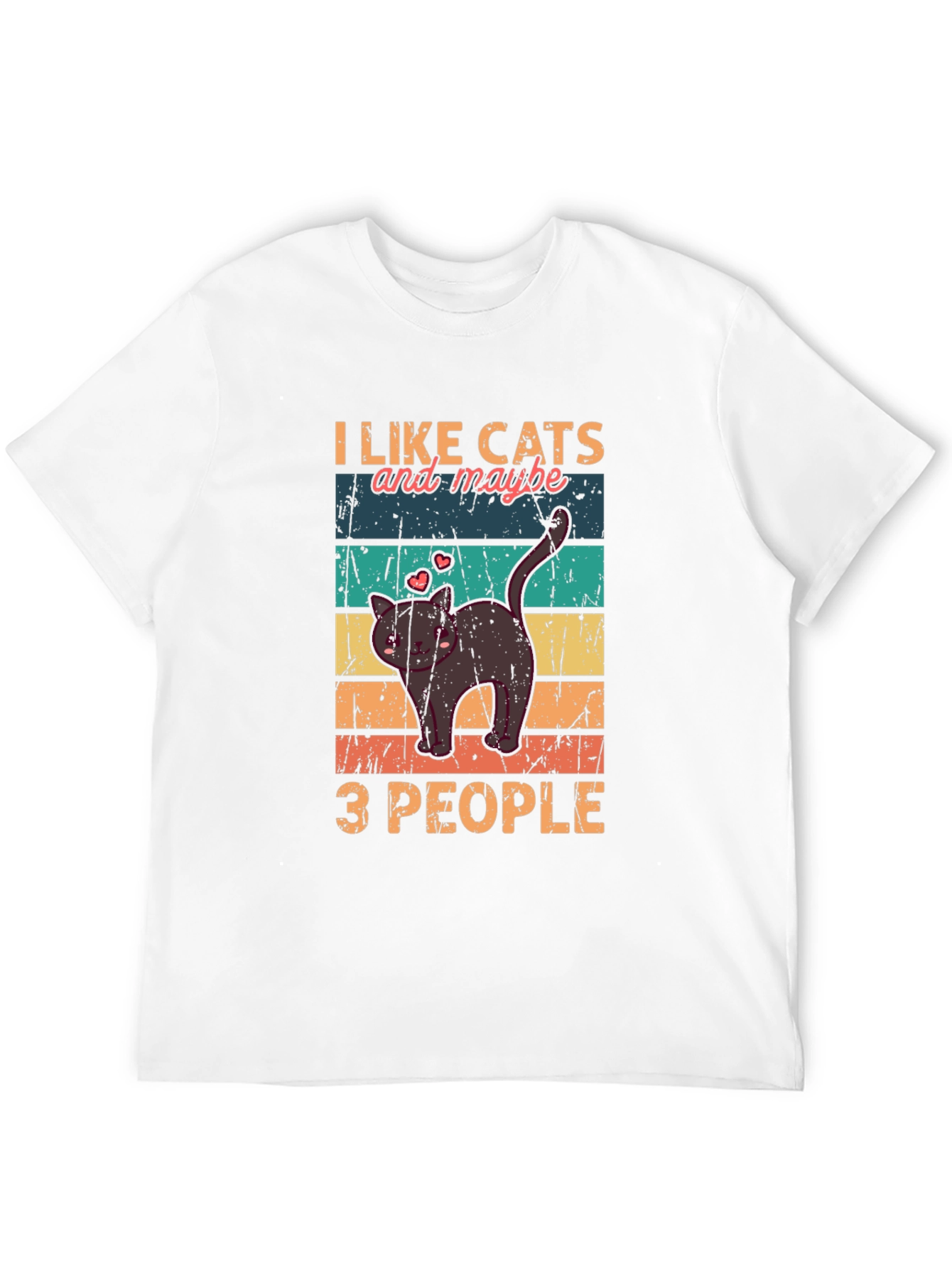 Black I Like Cats and Maybe 3 People T-Shirt view 12