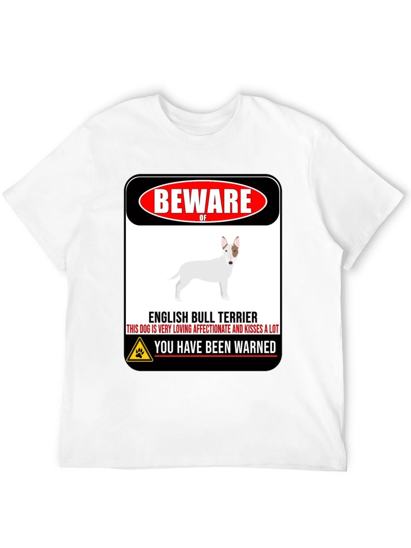 Black Beware of Dog T-Shirt - English Bull Terrier view 12