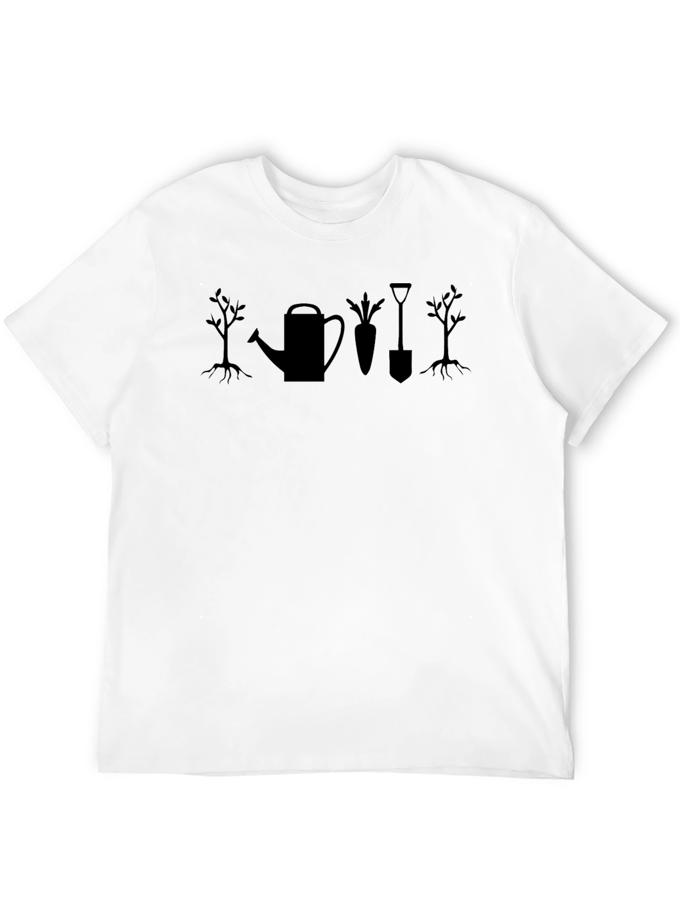 Black Gardener's T-Shirt: Gardening Tools & Plants Graphic Tee view 12