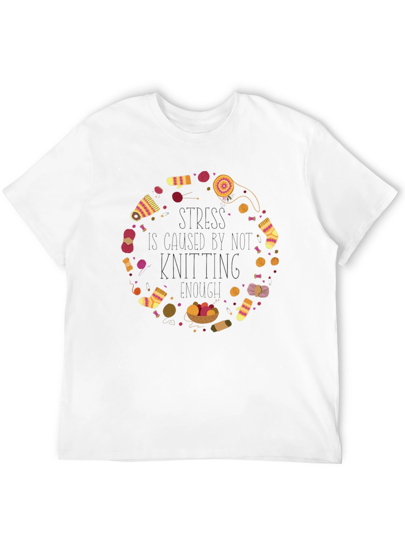 Black Knitting Circle Graphic Tee - Cozy Crafting Shirt view 12