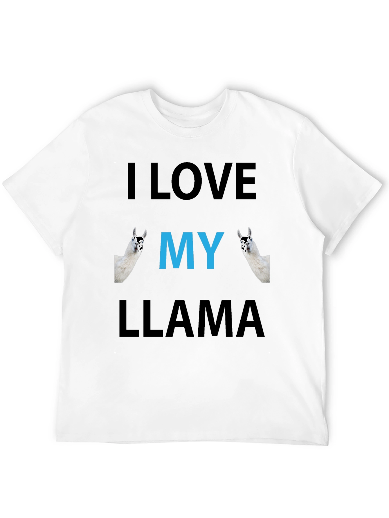 Black I Love My Llama Graphic Tee - Funny Animal Shirt view 12