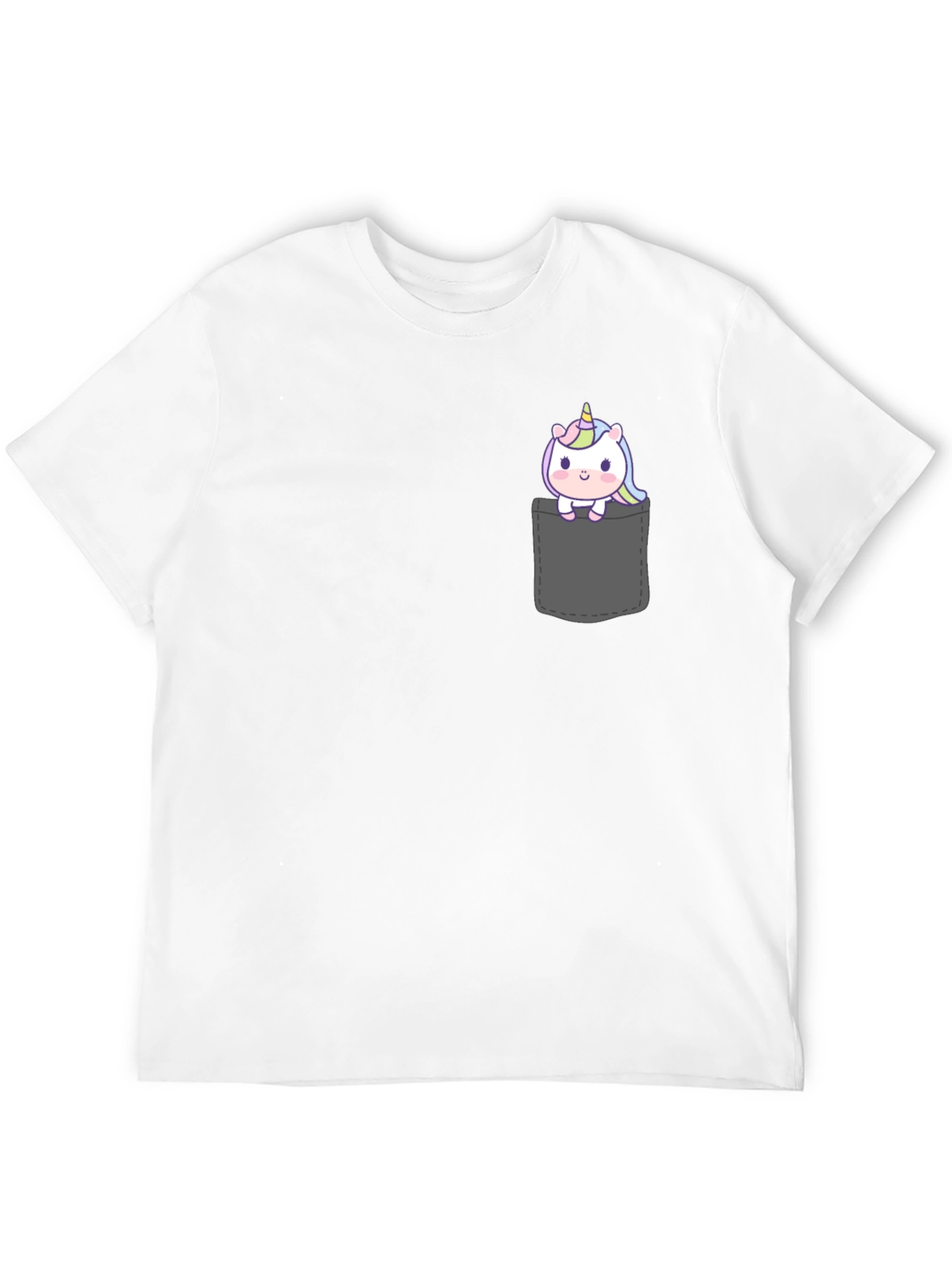 Black Unicorn Pocket T-Shirt - Cute Graphic Tee view 12