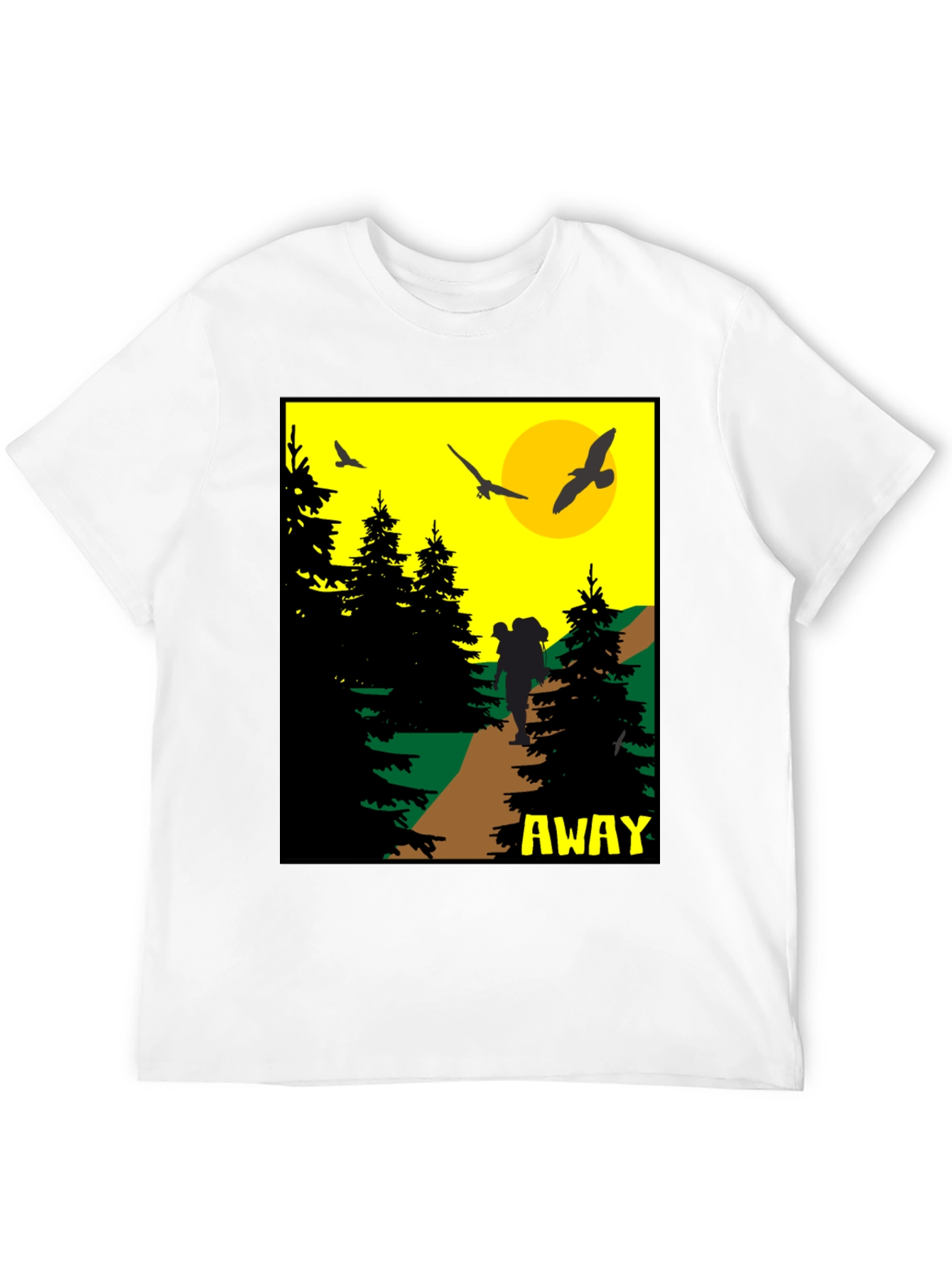 Black Adventure Awaits Graphic Tee - Hiker Design view 12