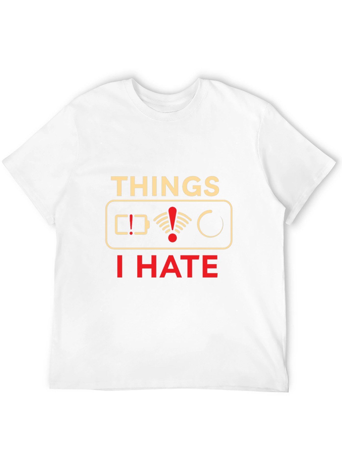 Black Things I Hate Graphic Tee - Low Battery, No WiFi T-Shirt view 12
