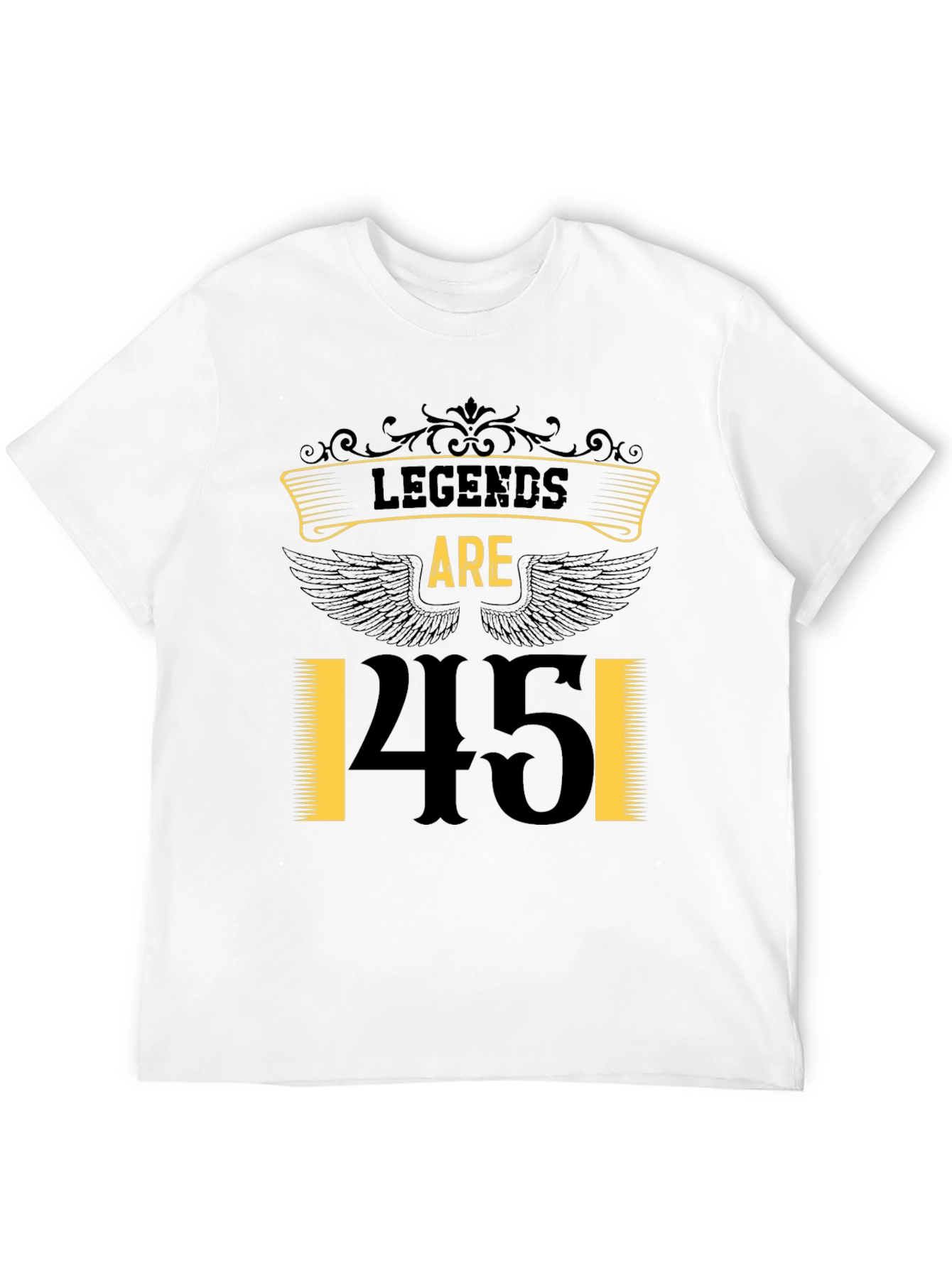 Black Legends Are 45 T-Shirt - Birthday Gift view 12