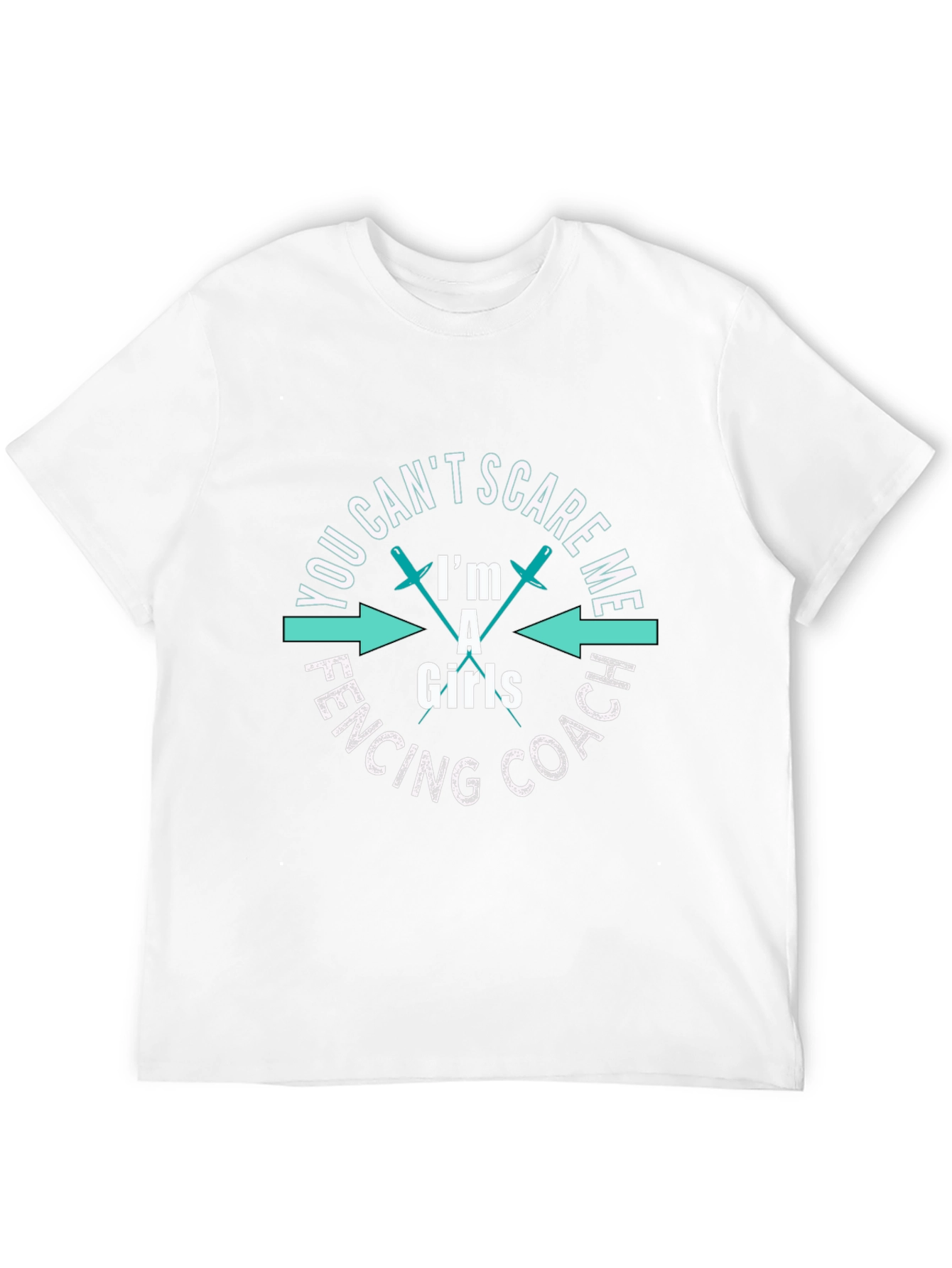 Black Funny Fencing Coach Girls T-Shirt view 12