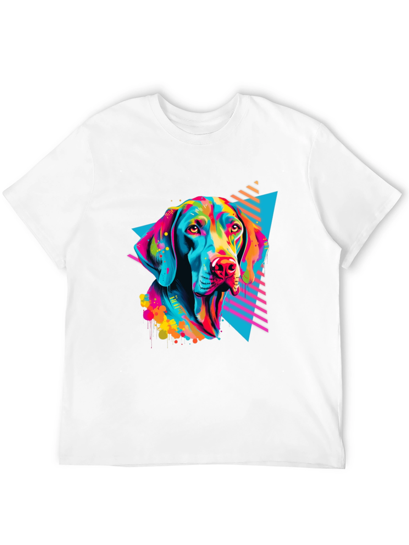 Black Vibrant Dog Graphic T-Shirt - Bold 80s Style view 12