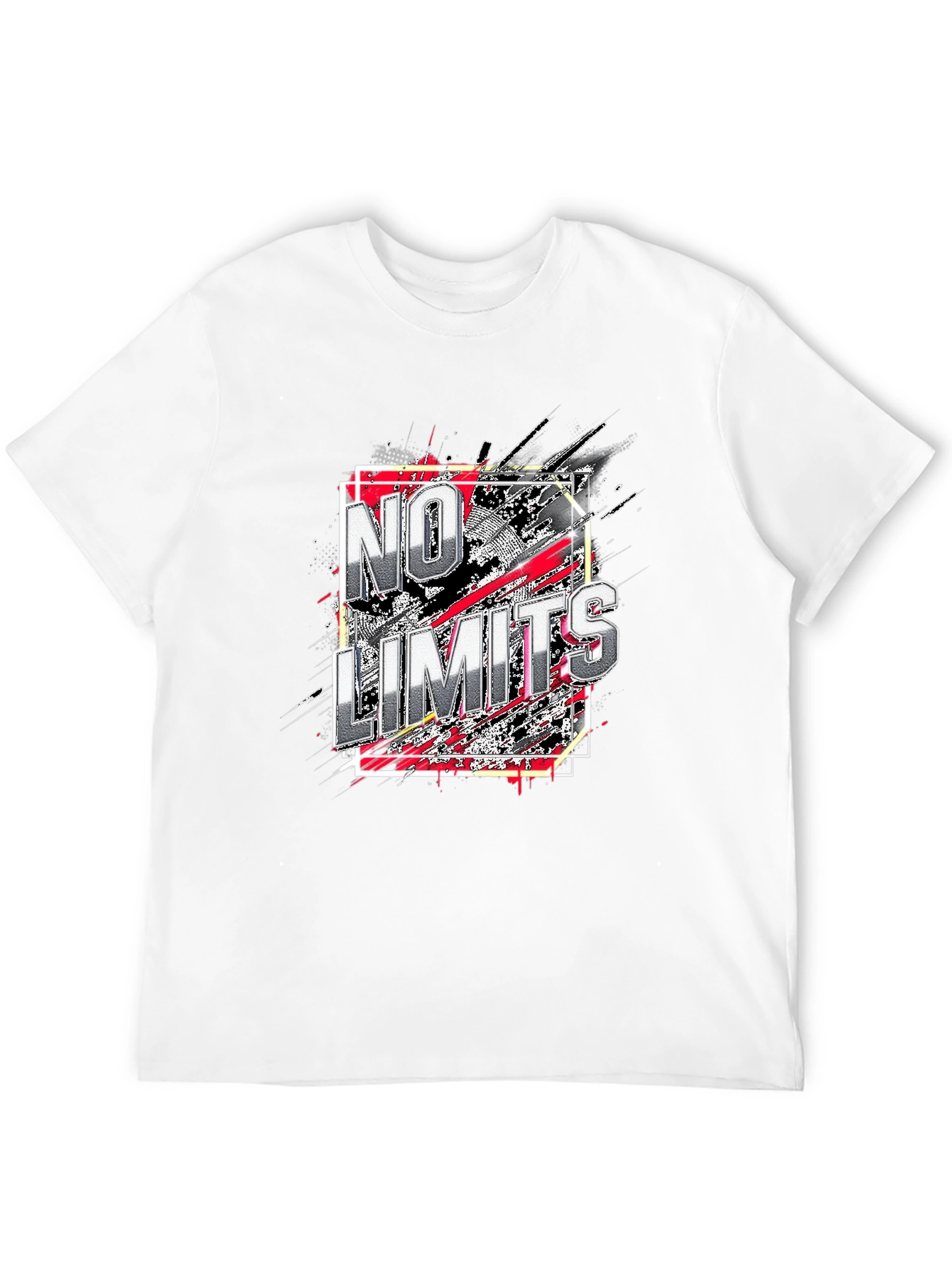 Black No Limits Graphic Print Crew Neck T-Shirt view 12