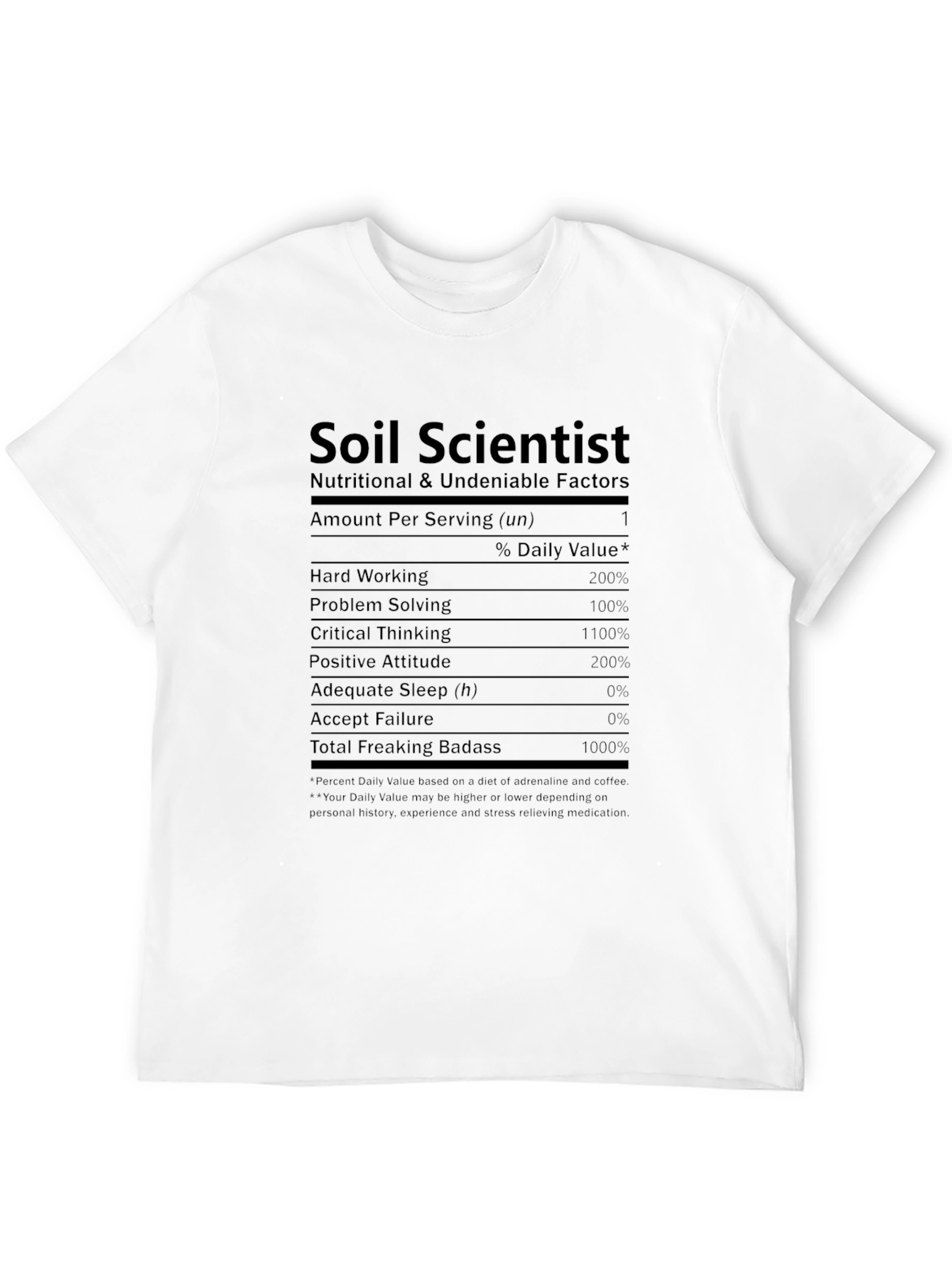 Black Soil Scientist Nutritional Facts T-Shirt view 12