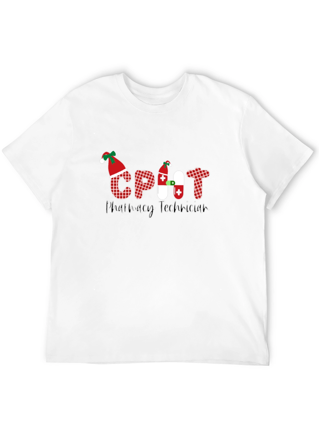 CPHT Christmas Pharmacy Technician Black T-Shirt - 12