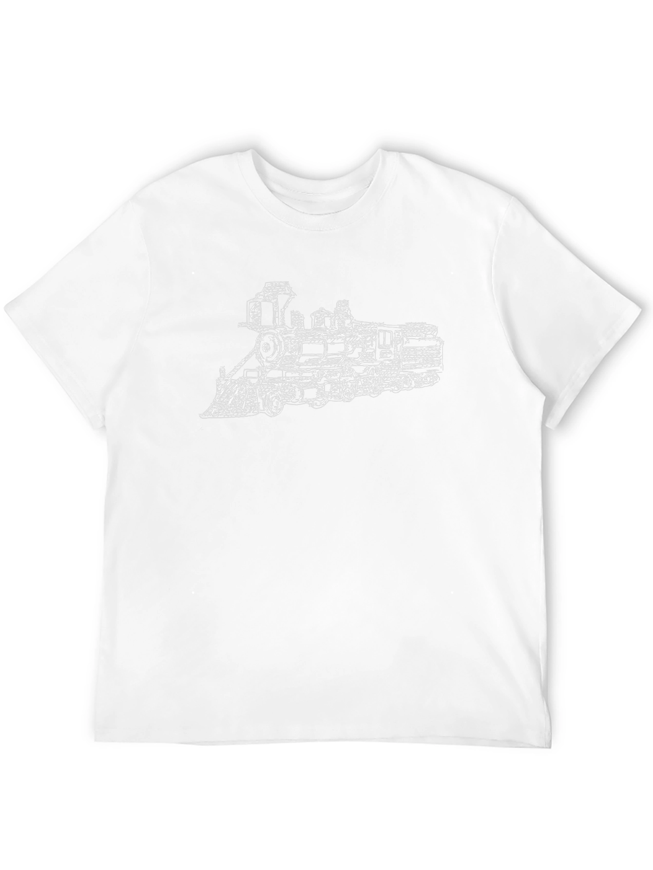 Black Train Sketch Graphic Tee - Black Cotton T-Shirt view 12