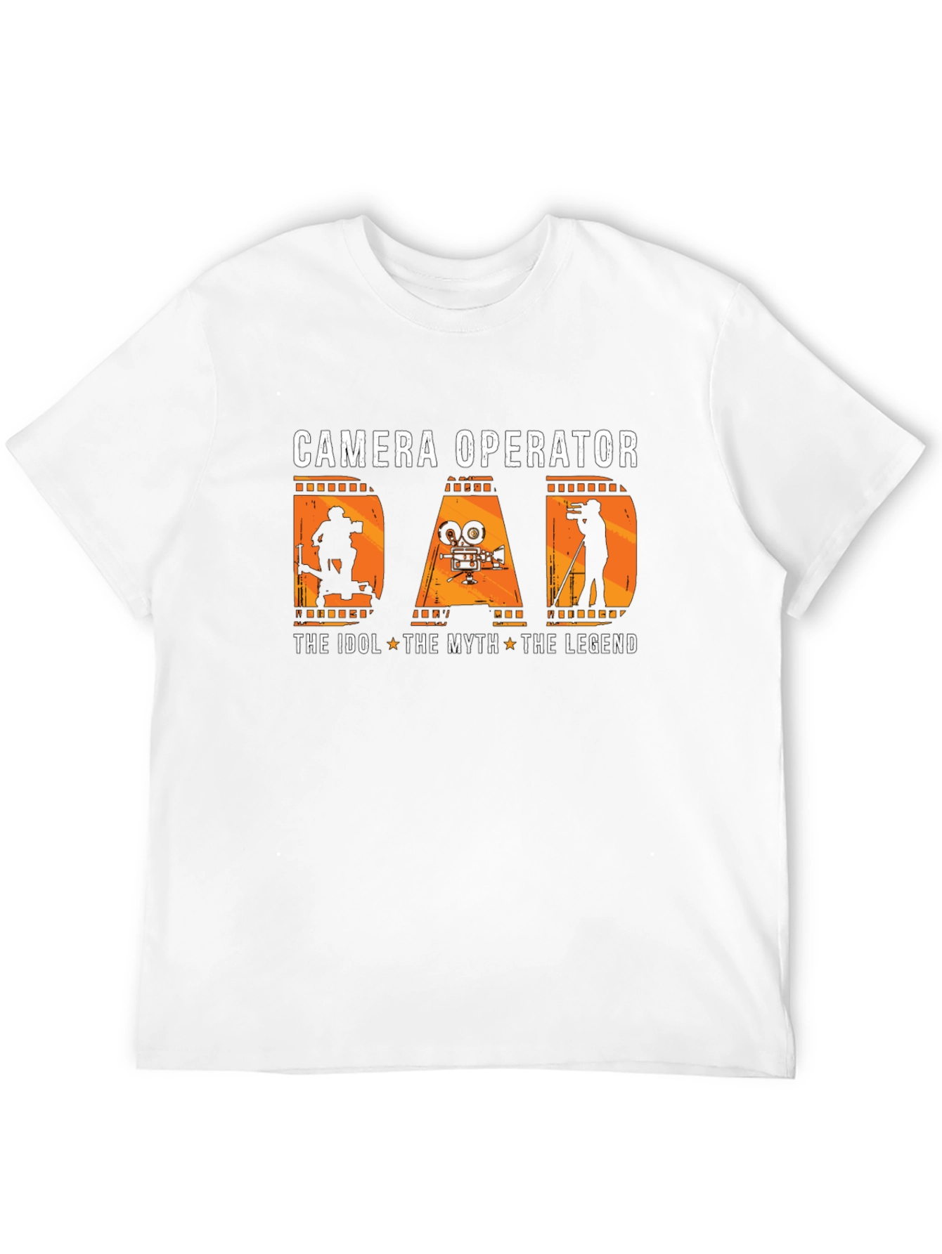Black Camera Operator Dad T-Shirt view 12