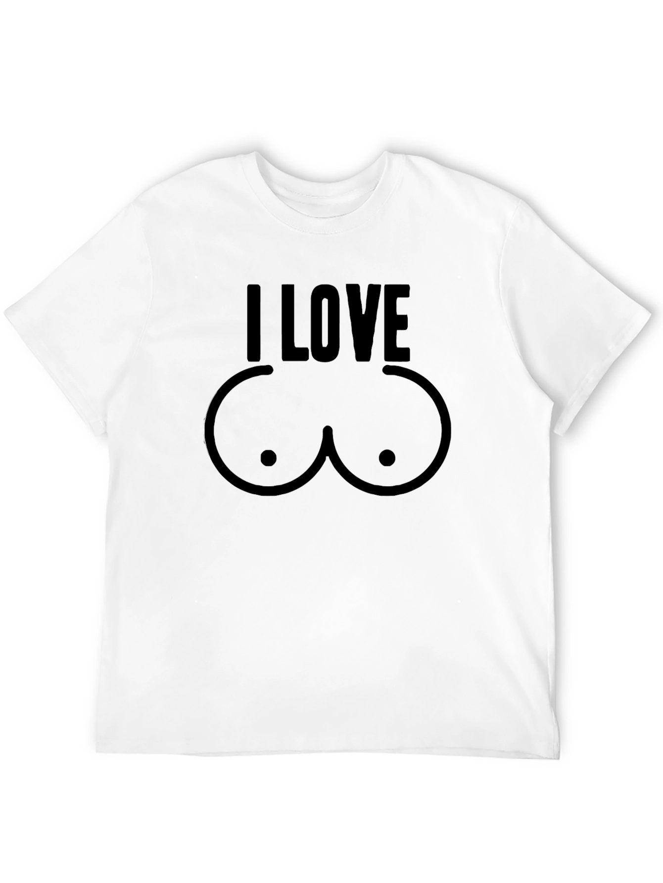 Black I LOVE Boobs T-Shirt, Funny Graphic Tee view 12