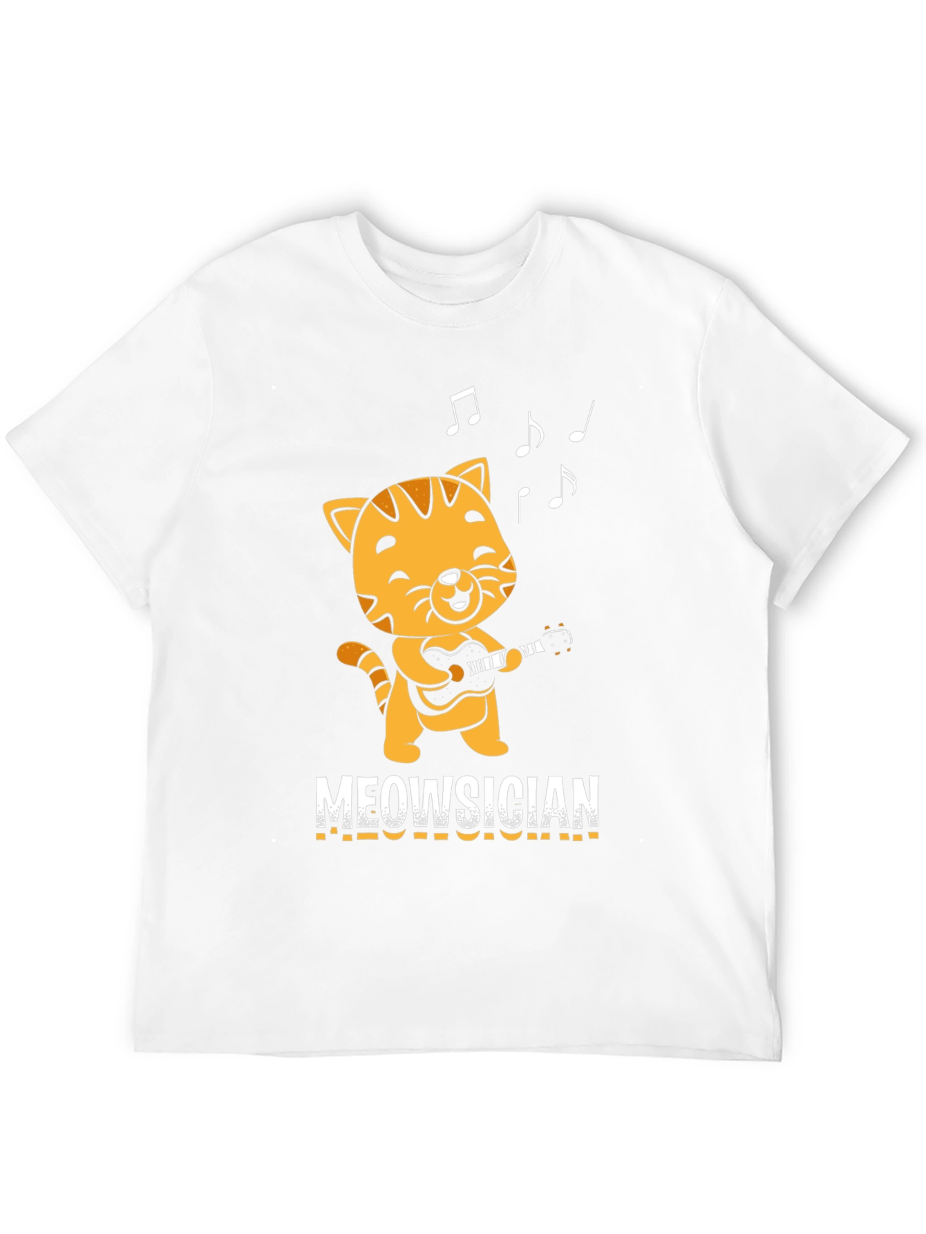 Black Meowsician T-Shirt - Cat Playing Guitar! view 12