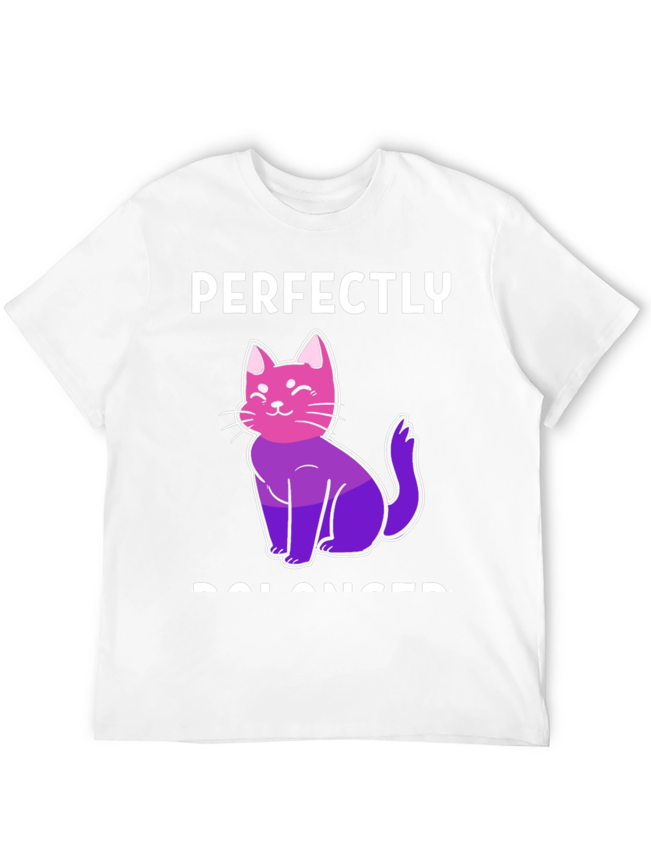 Perfectly Balanced Cat T-Shirt - Bi Pride - 12