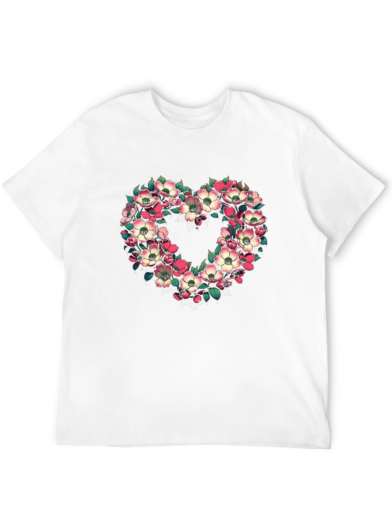 Black Floral Heart Graphic T-Shirt - Black view 12