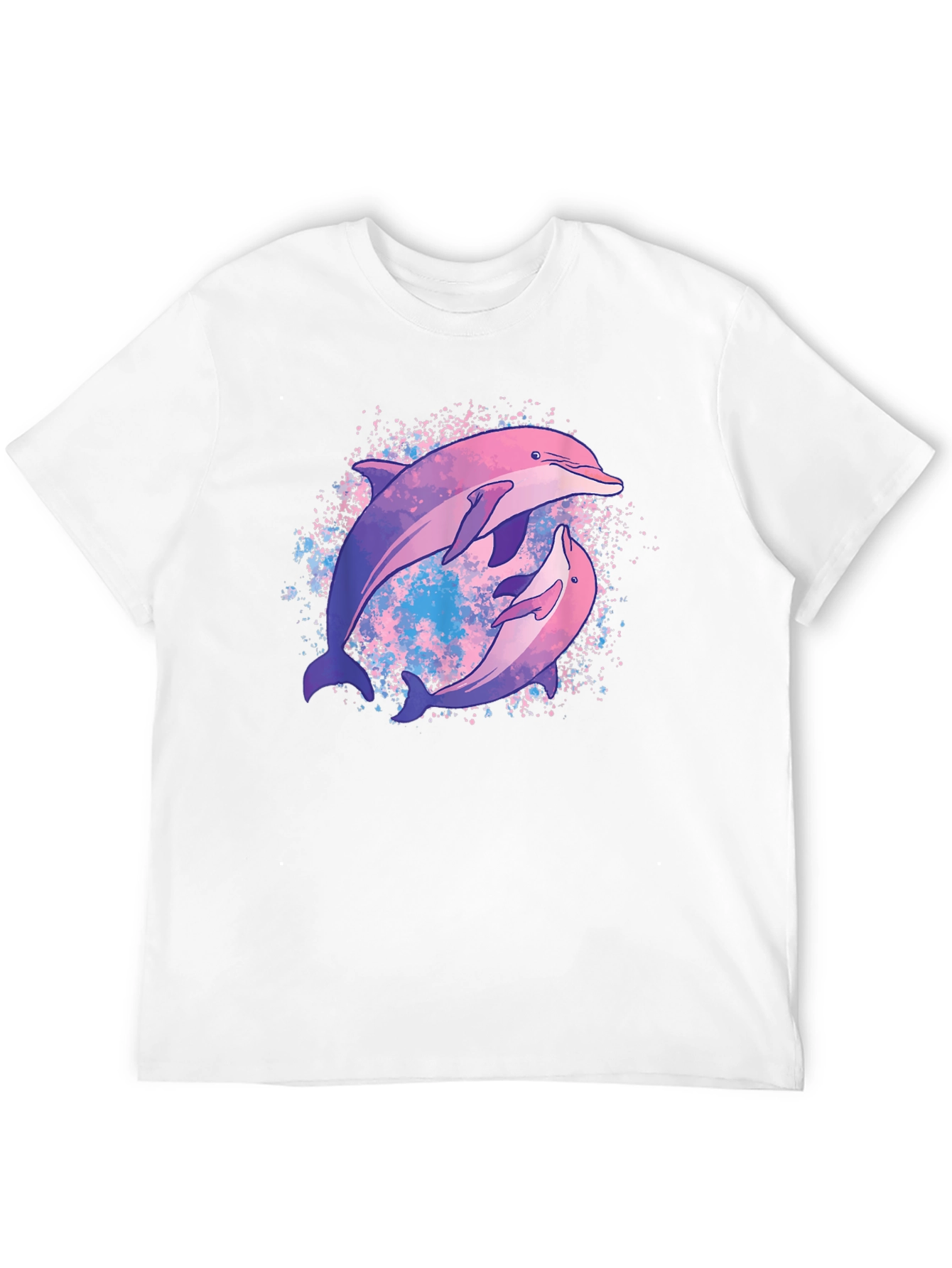 Black Dolphin Duo Black T-Shirt - Galaxy Design view 12