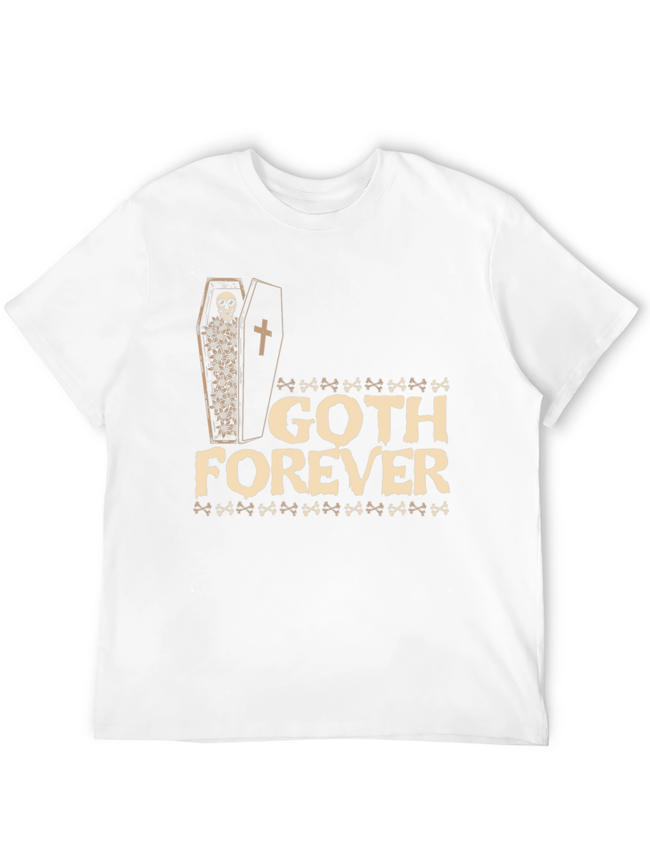 Black Goth Forever T-Shirt - Skull Coffin Design view 12