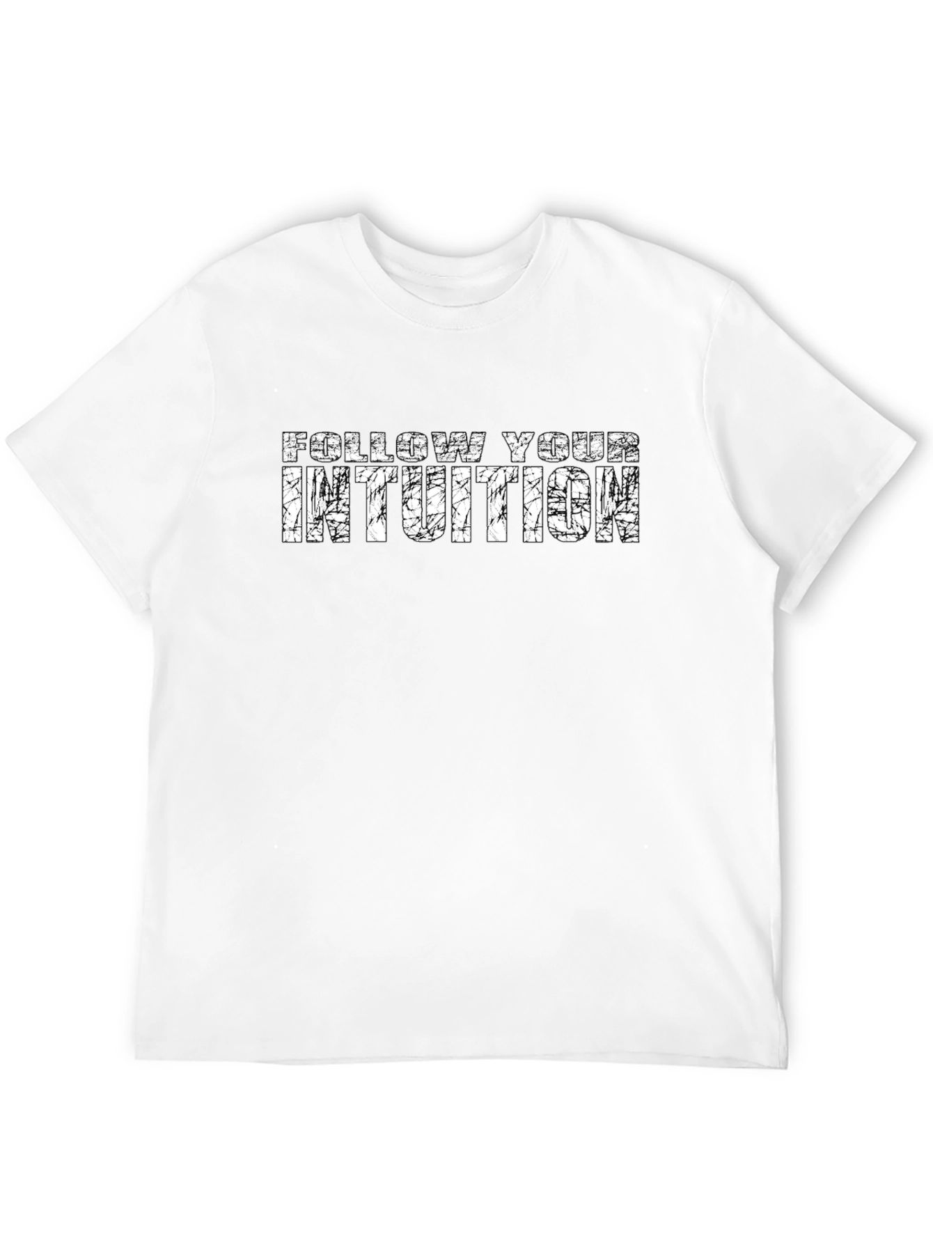 Black Follow Your Intuition Graphic Tee - Distressed Print view 12