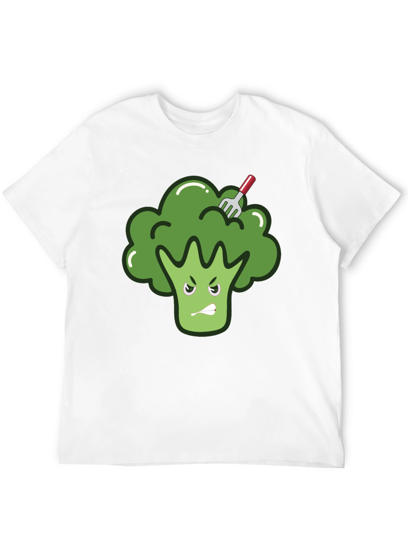 Black Funny Broccoli T-Shirt - Vegetarian Vegan Tee view 12