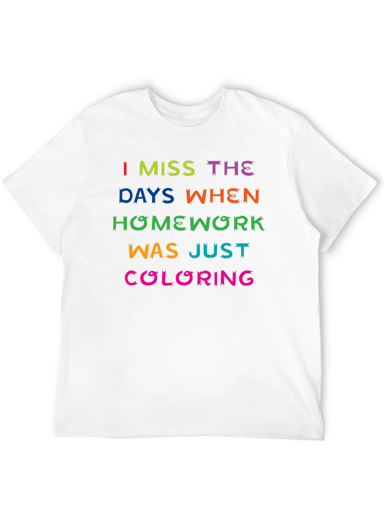Black I Miss Coloring Homework T-Shirt - Funny Retro Nostalgia Tee view 12