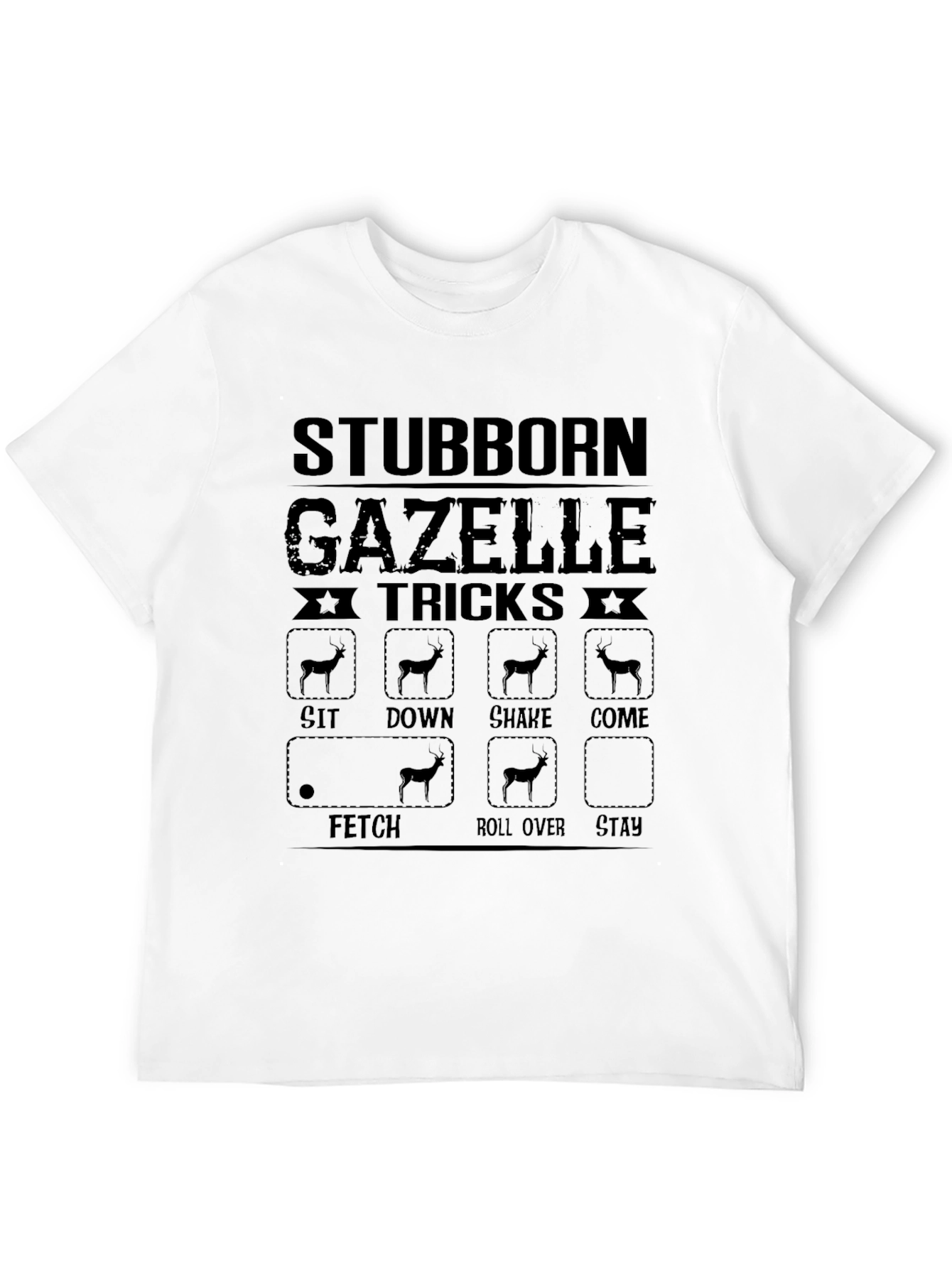 Black Stubborn Gazelle Tricks Graphic T-Shirt view 12