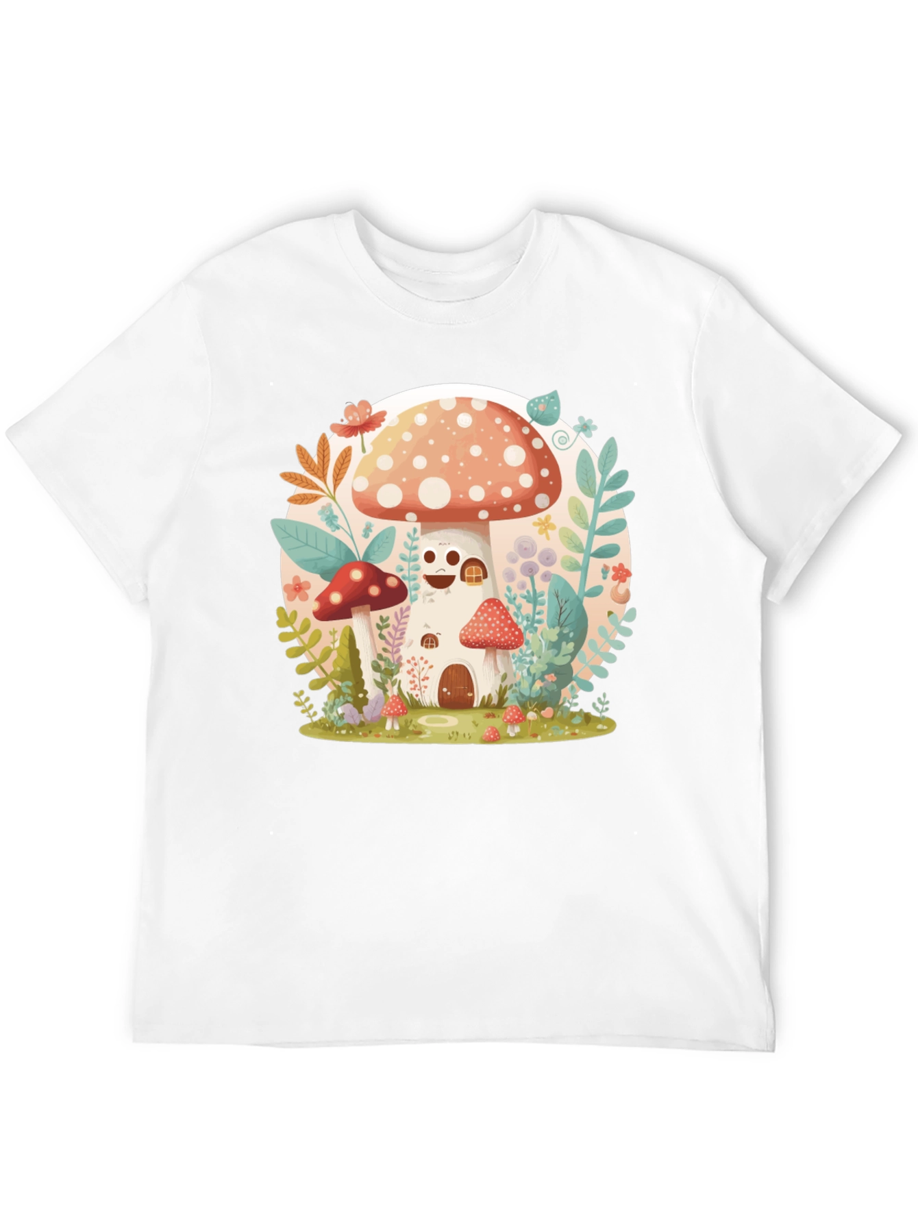 Black Mushroom House Graphic Tee - Whimsical Design view 12