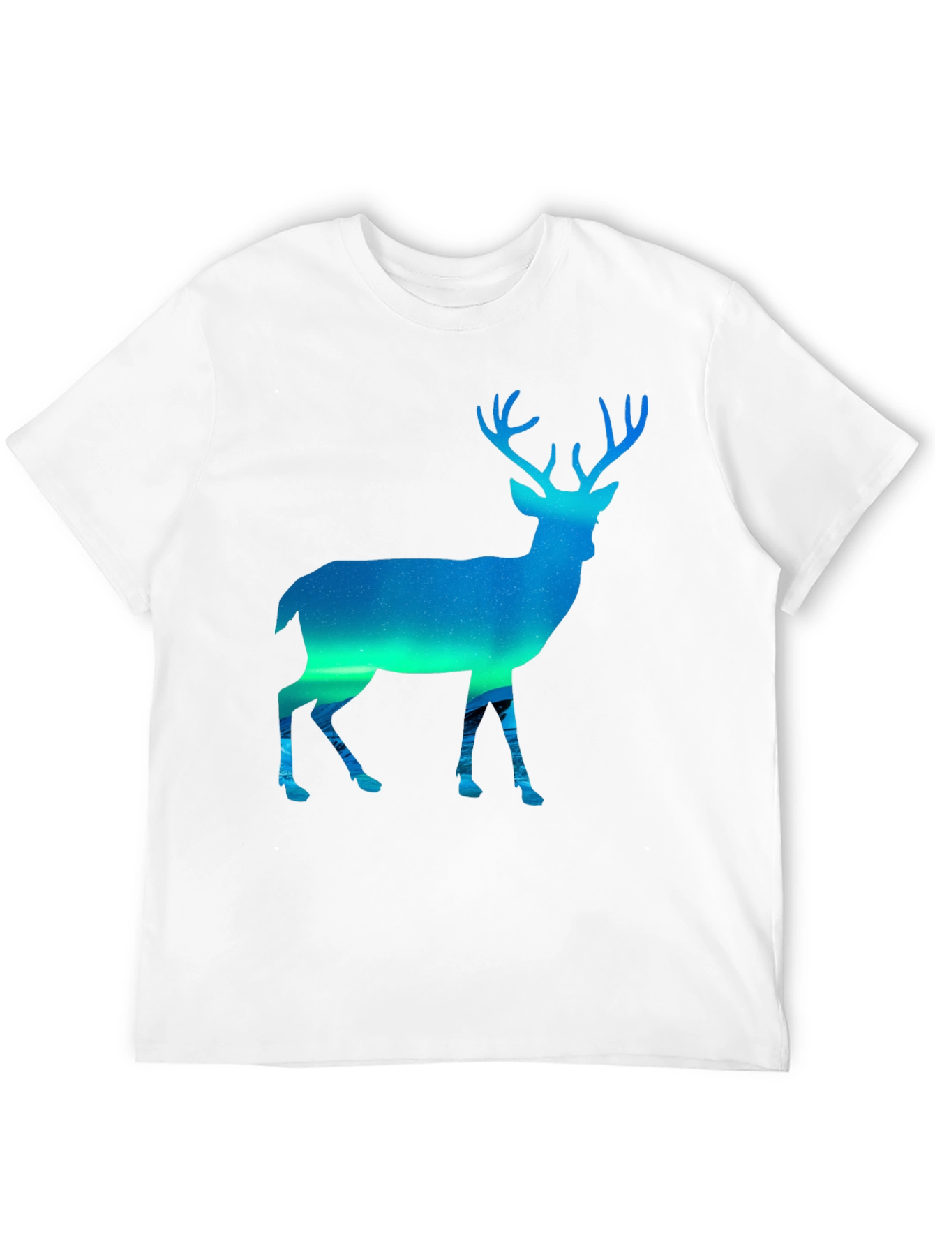 Black Northern Lights Deer Graphic Tee - Black view 12