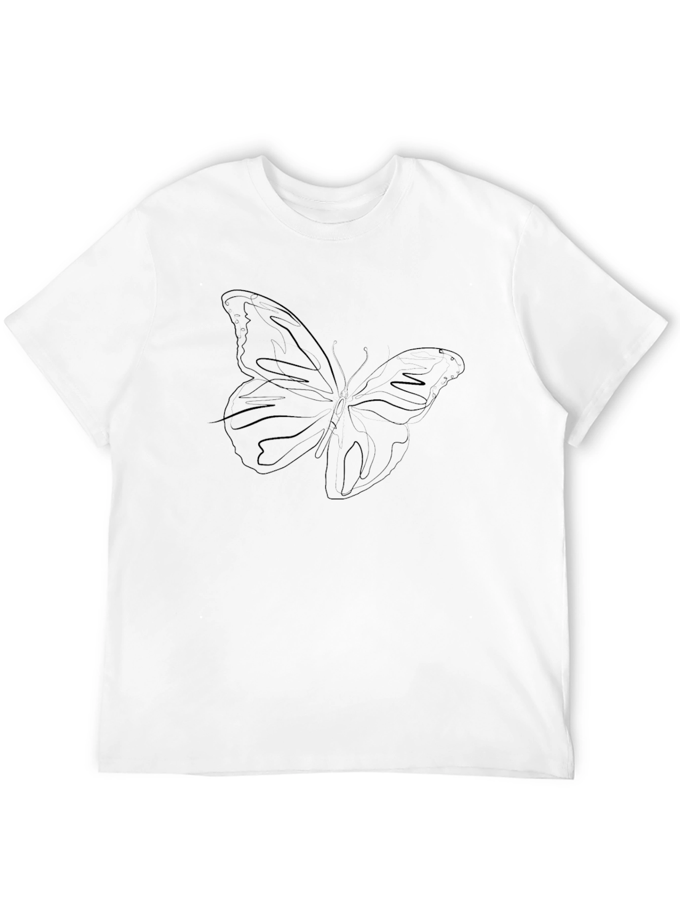 Black Butterfly Outline Graphic T-Shirt - Black view 12