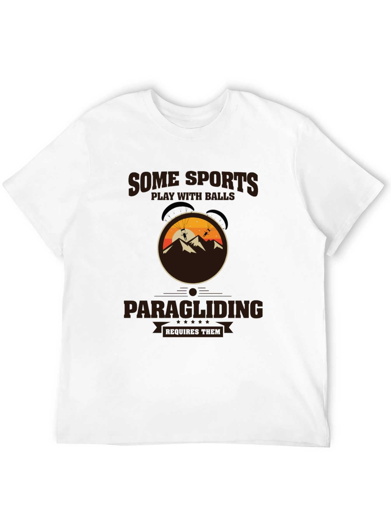 Black Paragliding T-Shirt: Some Sports Require Balls view 12