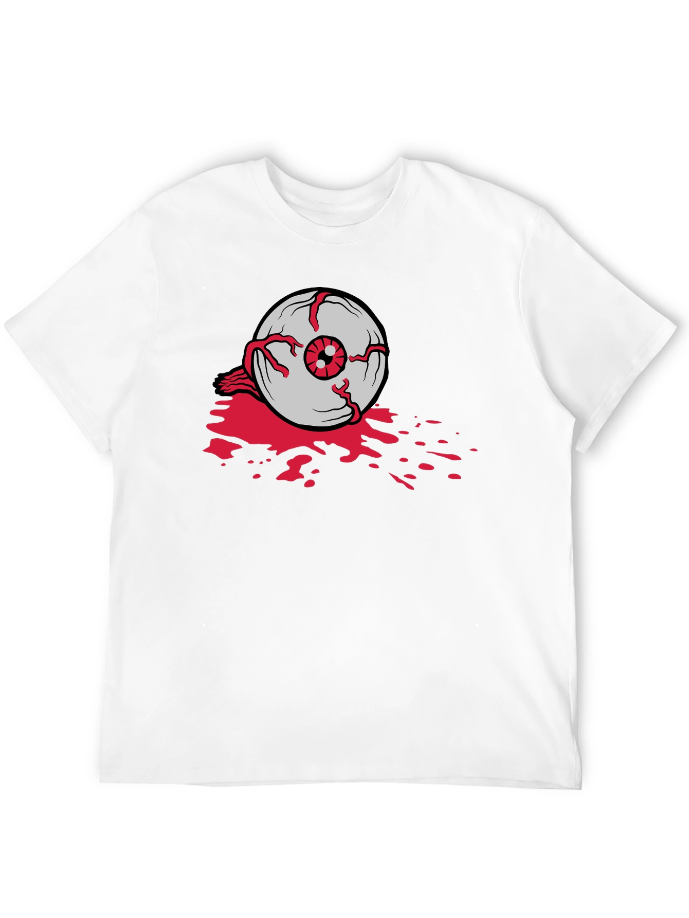 Black Bloody Eyeball Graphic Tee - Black Cotton Casual Shirt view 12