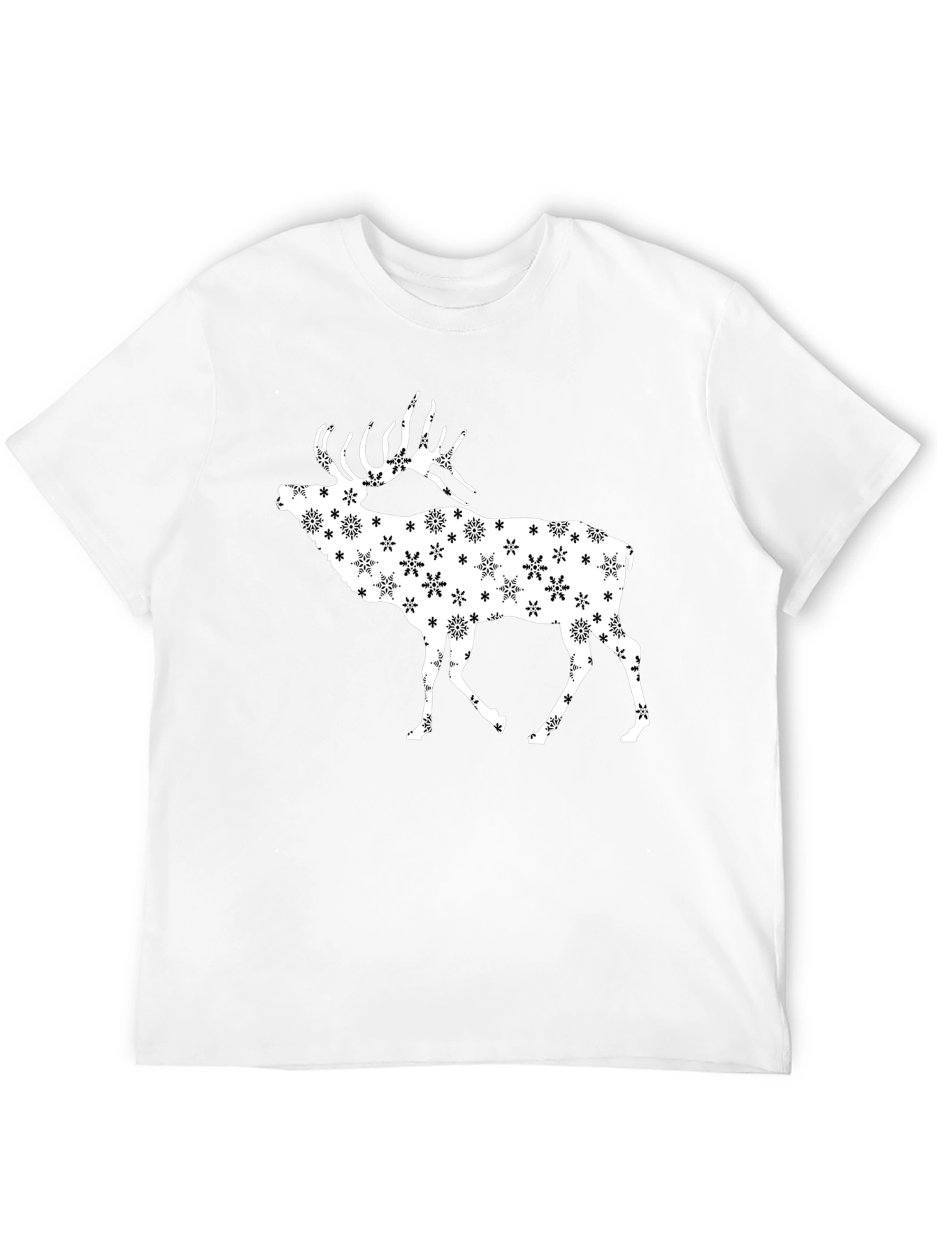 Black Snowflake Stag Graphic Tee - Black view 12