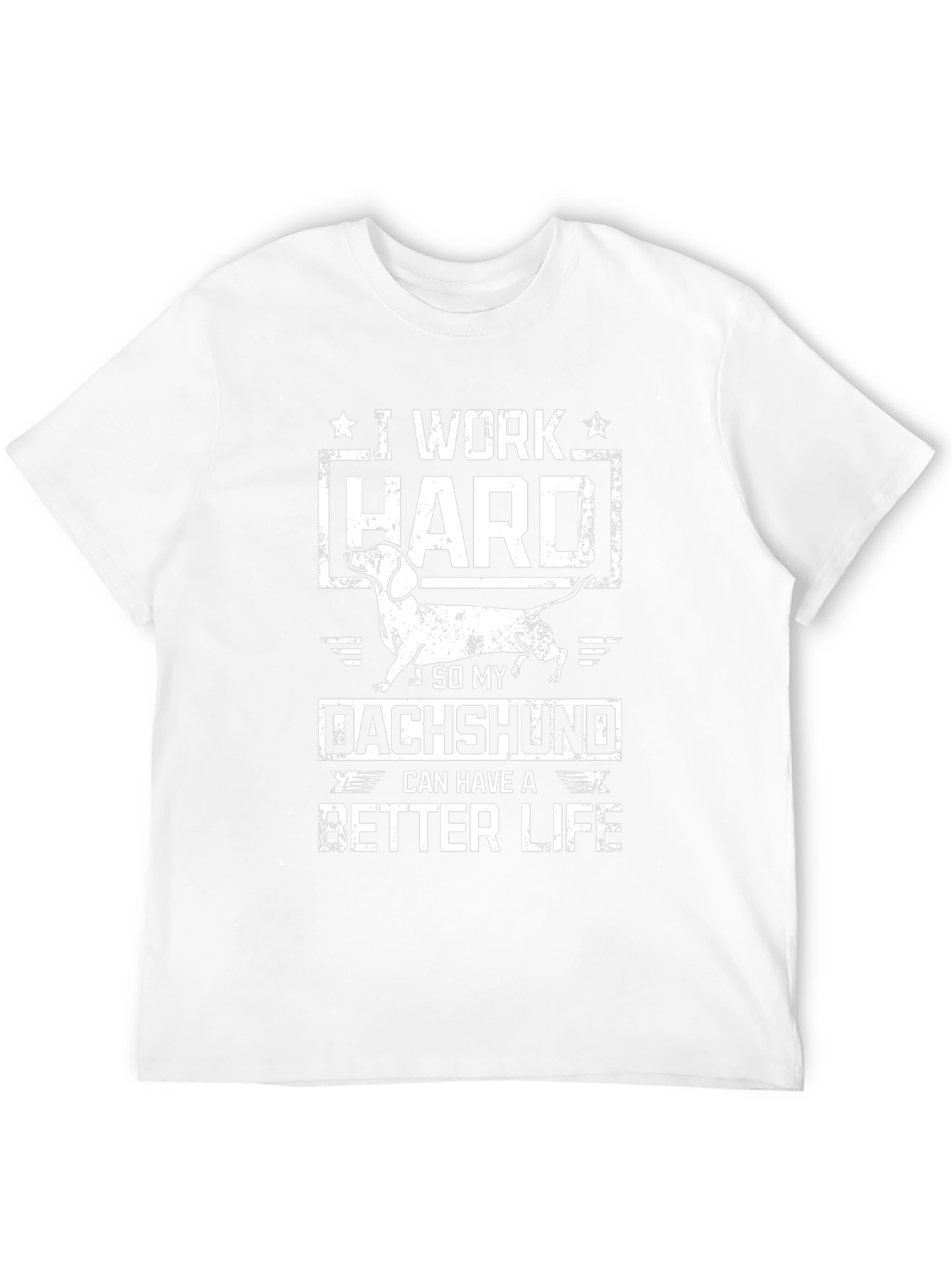 Black I Work Hard Dachshund T-Shirt view 12