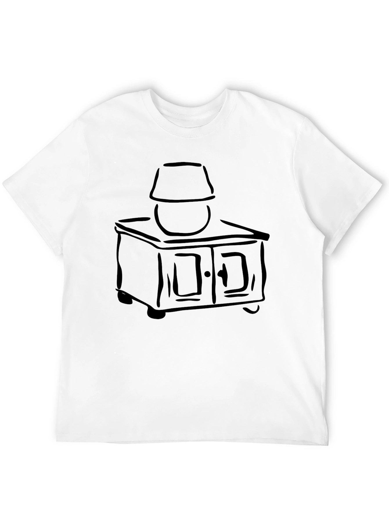 Black Nightstand Lamp Graphic Tee - Black Cotton Blend view 12