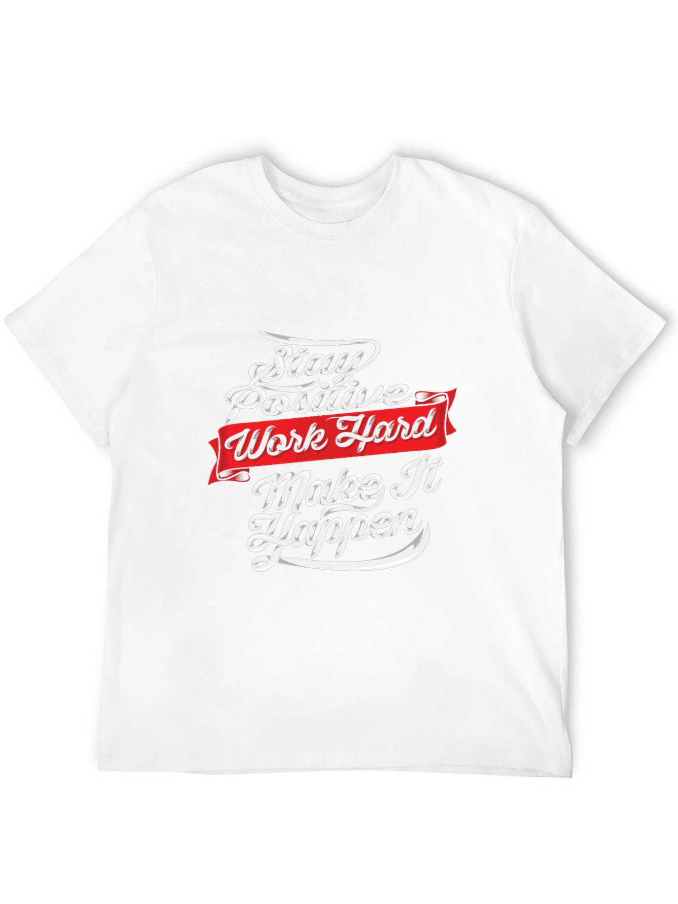 Black Motivational T-Shirt: Stay Positive, Work Hard view 12