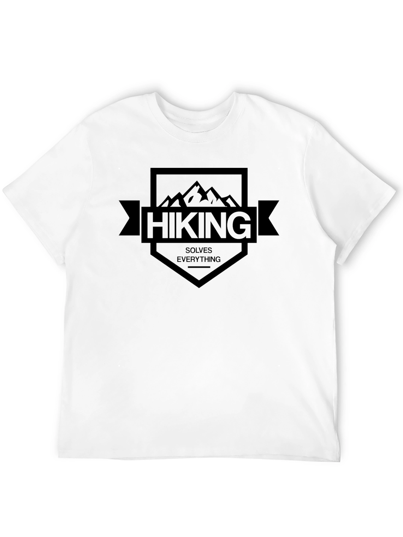 Black Hiking Solves Everything Black T-Shirt view 12