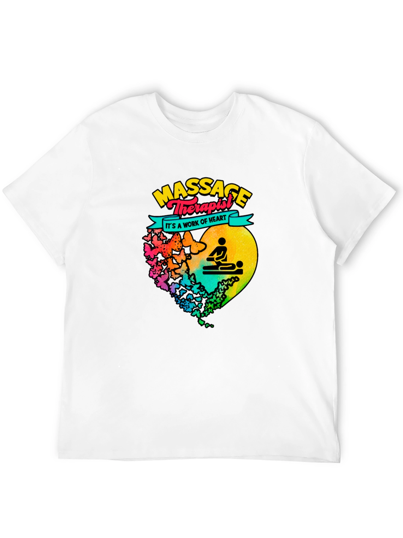 Black Massage Therapist Heart Graphic T-Shirt view 12