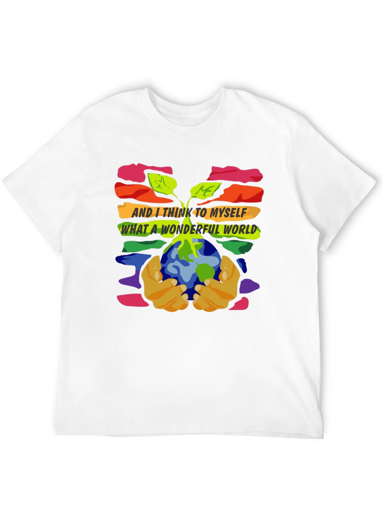 Black Wonderful World Graphic Tee - Unisex Black T-Shirt view 12